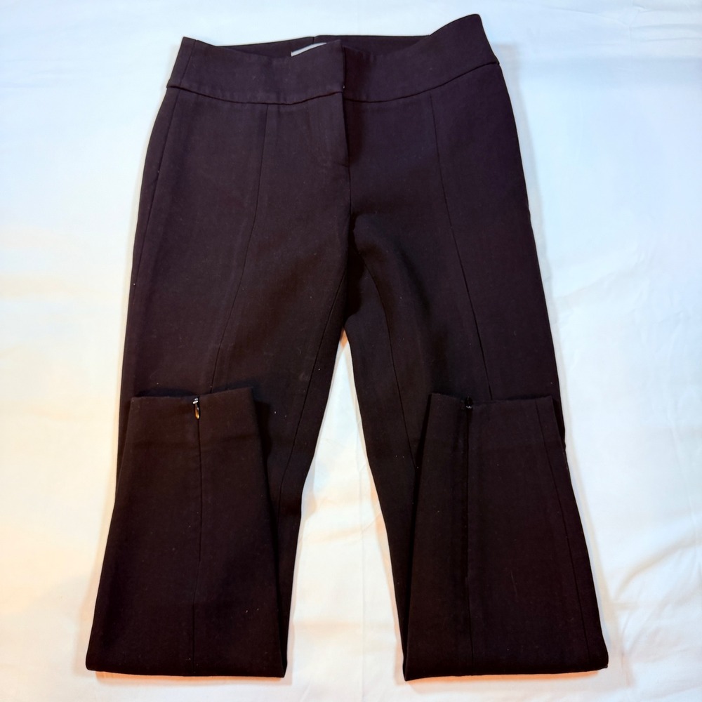 Classiques Entier Womens Brown Slim Ankle Zip Dress Pants Size 4 Trousers